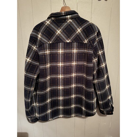 Weatherproof Flannel L Heavyweight Soft Red Multi  Sherpa Lined Shirt Jacket - Picture 5 of 5